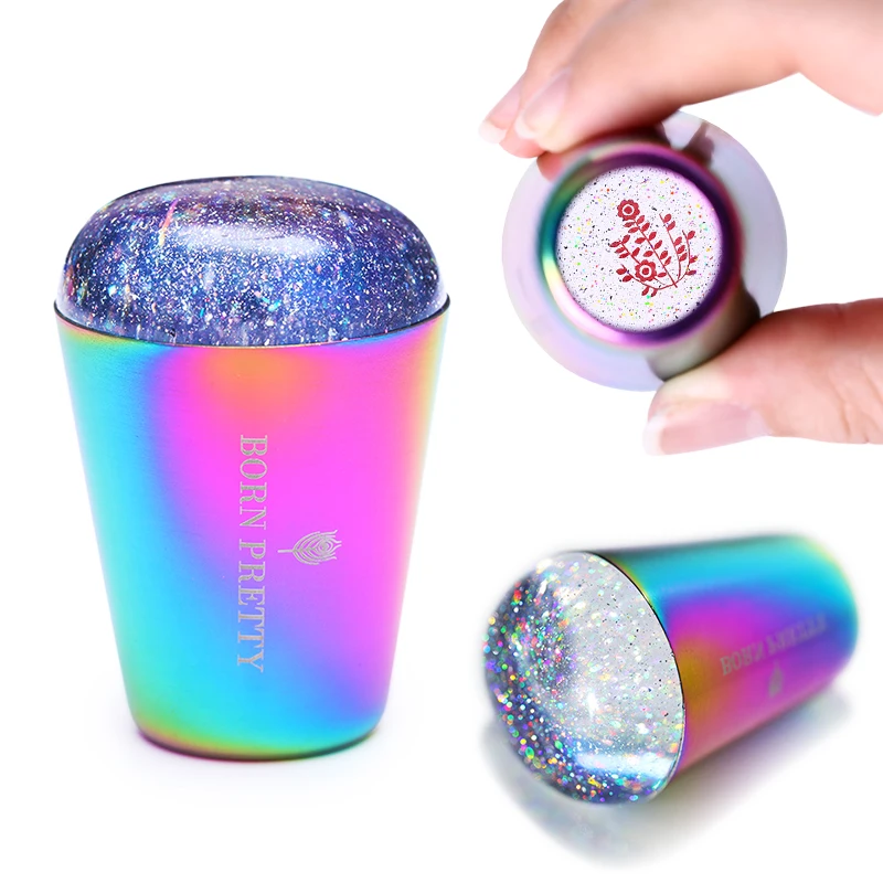 BORN PRETTYRainbow Силиконовые ногтей штампы для маникюра с цветными ручками партия