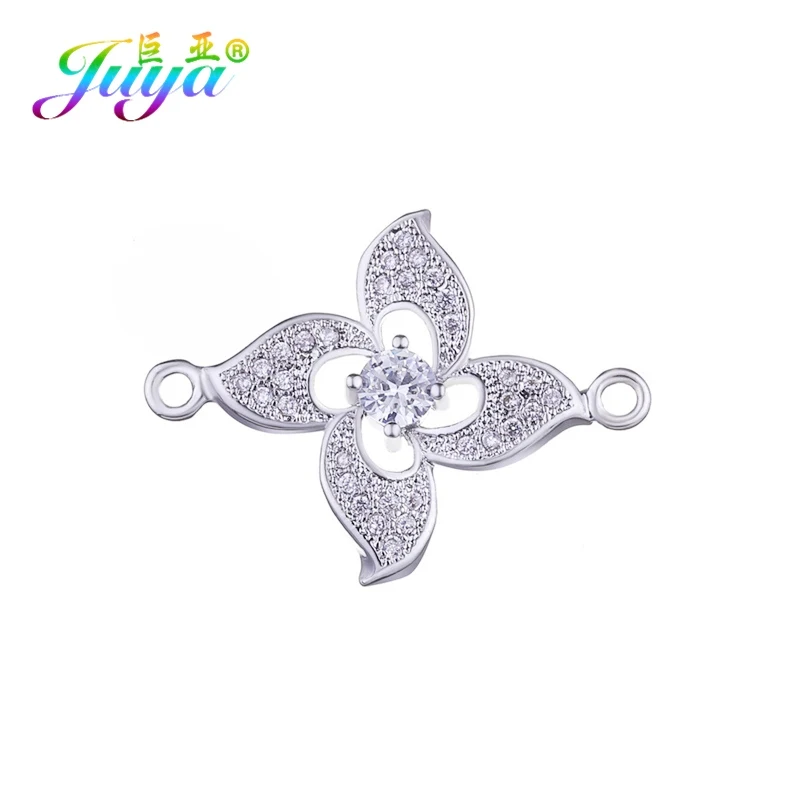 White Gold Juya, золото/серебро/розовое золото, китайский узел, дракон, цветок Хамса, соединитель, подвески для браслета ручной работы, серьги, аксессуары для изготовления - Цвет: White Gold