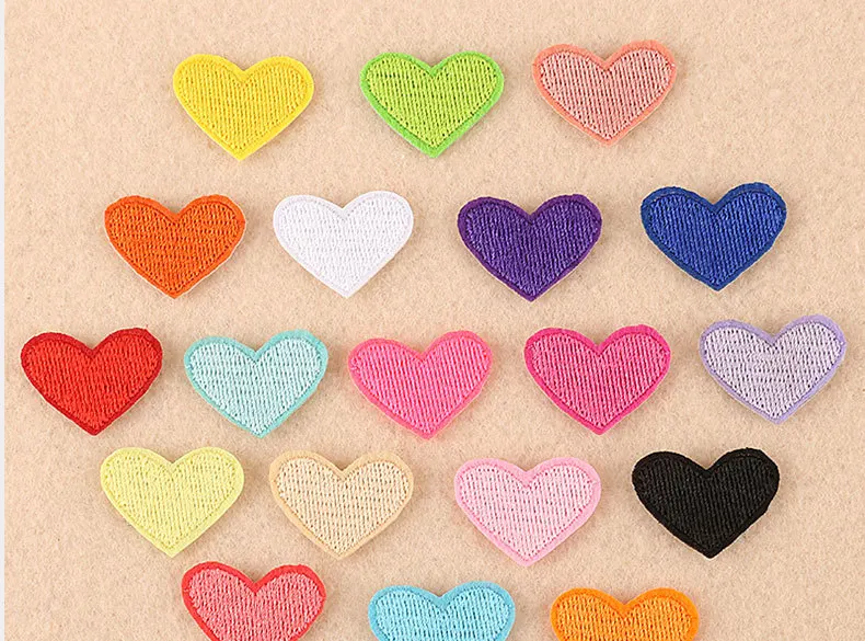 Мультфильм 5 шт. маленькое розовое сердце любовь DIY Вышивка Патчи для одежды гладить на одежду обувь сумка Аппликации полосы значок стикер