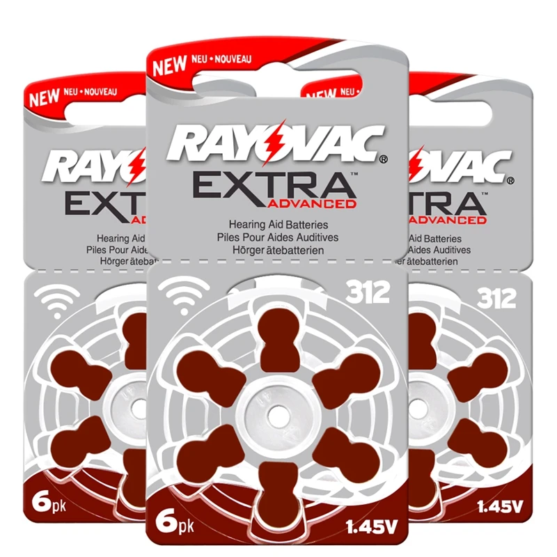 60 шт. батареи для слухового аппарата Rayovac 312 312A A312 PR41., Цинковый Аккумулятор для слухового аппарата