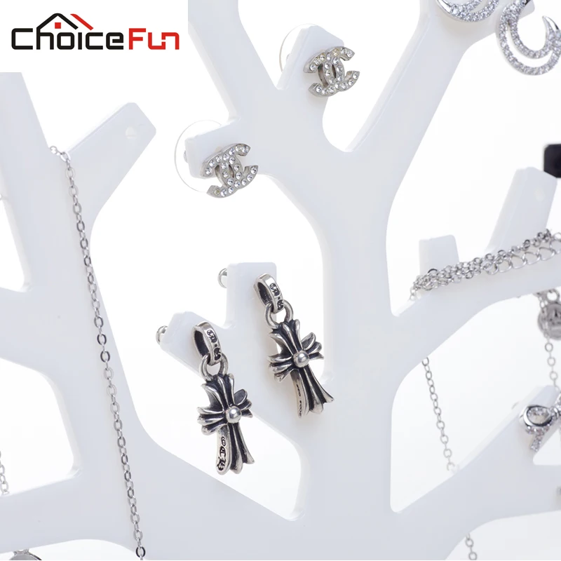 Выбор забавная Мода Белый Черный Дерево формы украшения для хранения ювелирных