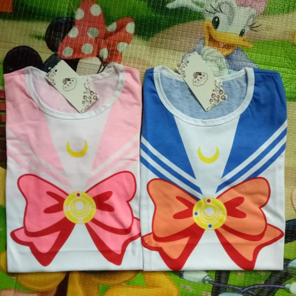 Японская Сейлор Лунная Рубашка Аниме Костюм Tsukino Usagi Kawaii Домашняя одежда мягкие