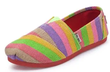 Colorful two Женские модные туфли на плоской поверхности для ленивых, эспадрильи, Женская парусиновая обувь, женские лоферы, эспадрильи, женская обувь на плоской подошве, Размеры 35-44 - Цвет: Colorful two