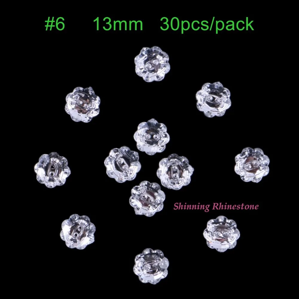 Мм 13 мм швейные пуговицы Прозрачный Кристалл пришить бусины Швейные На