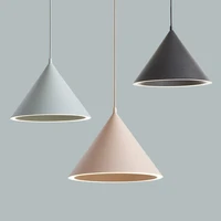 nordic creative conic shape macaron colors aluminum shade droplight with led e27 bulb cord pendant light for bar dining room