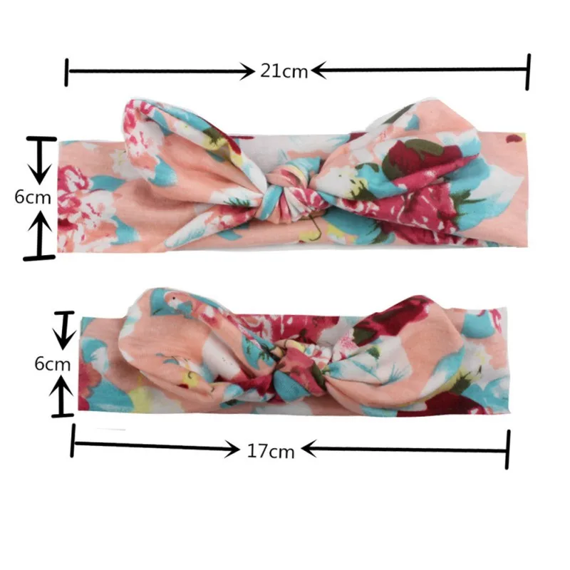 

2pcs Mommy And Baby Cotton Blend Handmade Hat Women Caps Floral Print Baby Girls Turban Hats Headwear Hair Accessories