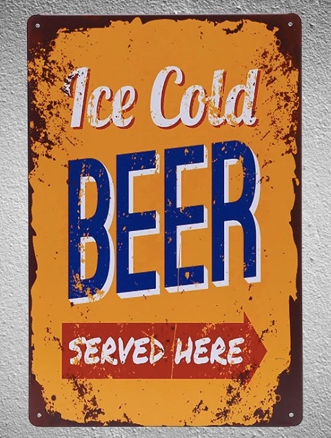 

1 piece Ice Cold sold here Bar Served shop Tin Plate Sign wall Room man cave Decoration Art Dropshipping Poster metal