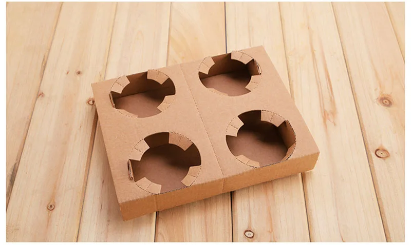 four cup holder 200 шт одноразовый для кофе на вынос держатель кафе молоко Ресторан упаковочные инструменты держатели вынимают напитки полка - Цвет: four cup holder
