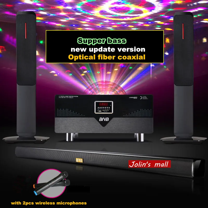 Настольный/настенный 5,1 Домашний кинотеатр комбинированный HiFi стерео усилитель мощности USB/SD/Встроенный Bluetooth/коаксиальный Оптический/USB 220 В