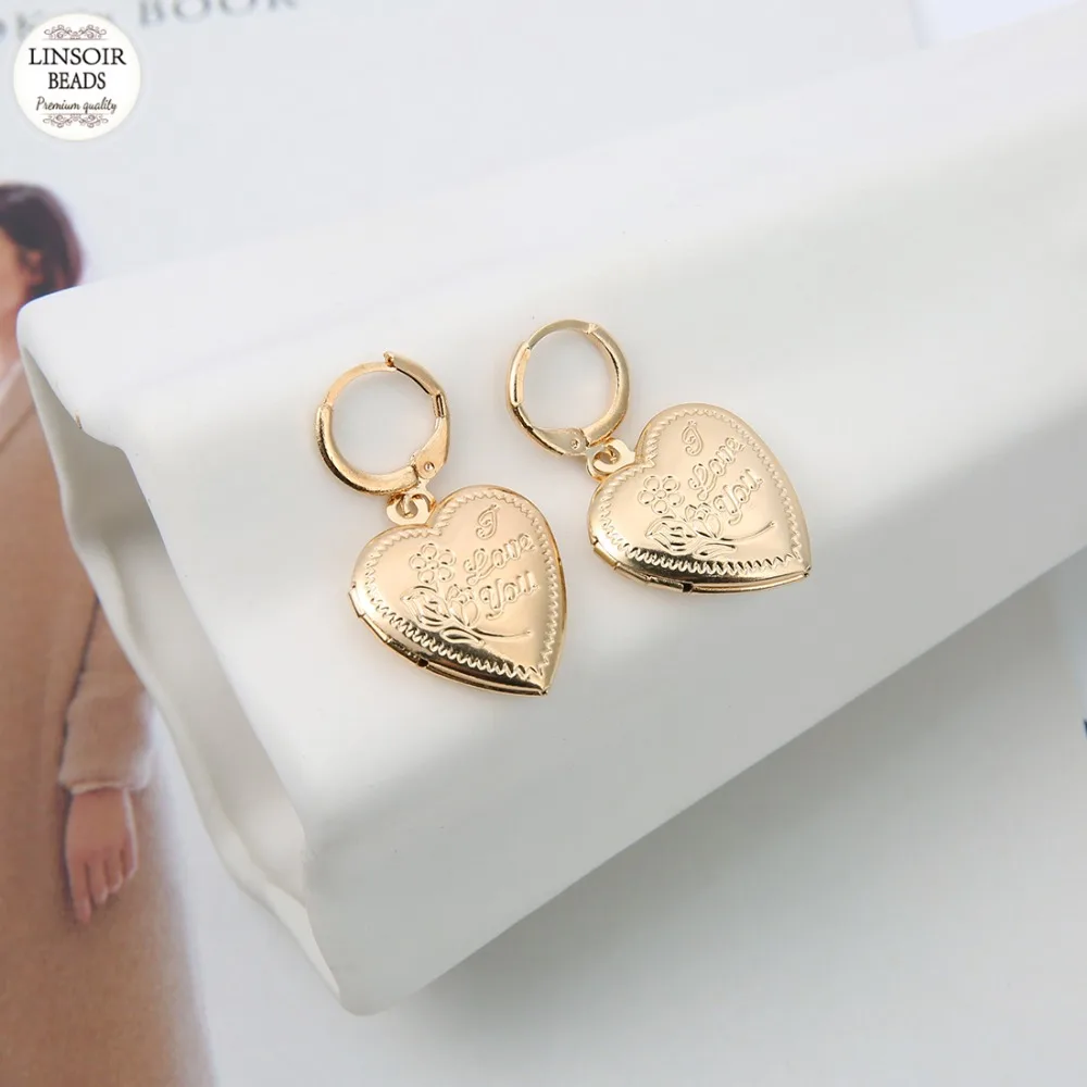 Женские серьги-кольца с надписью I Love You | Украшения и аксессуары