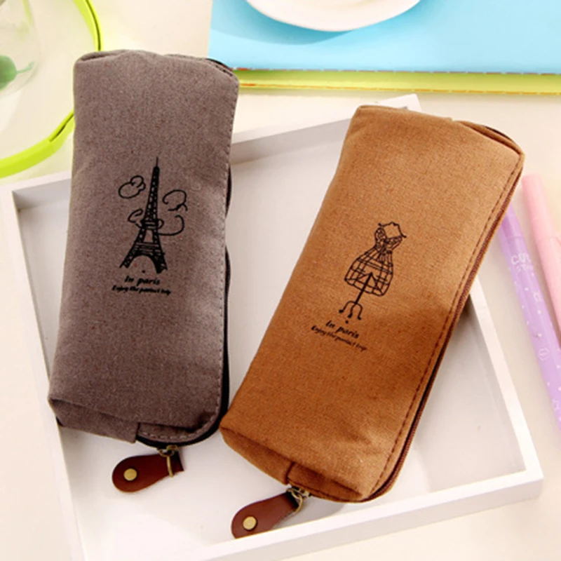 1 шт. парусиновая Сумочка для карандашей и ручек | Канцтовары офиса дома