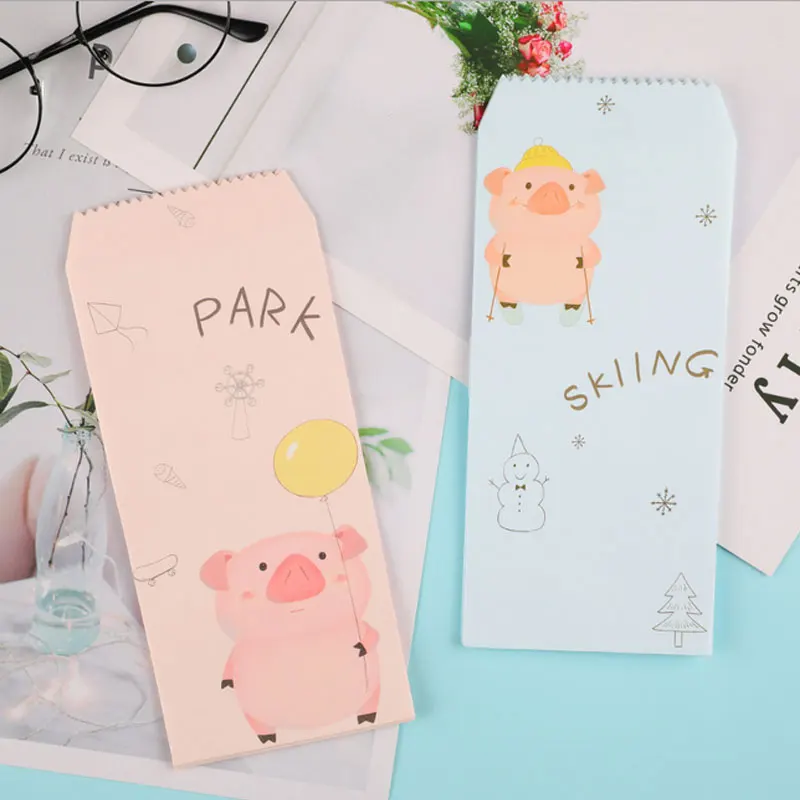 5 шт./лот поросенок Kawaii конверты маленький конверт бумага для письма Канцтовары