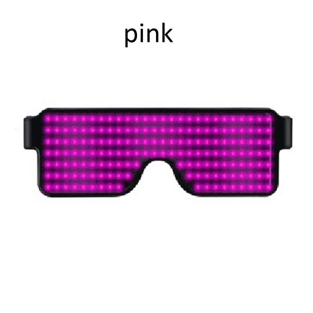 pink Новинка, 11 режимов, быстрая вспышка, Led неоновые вечерние очки, USB зарядка, светящиеся очки, рождественское освещение концертов, игрушки, rave Cotillon, армейская бомба - Цвет: pink
