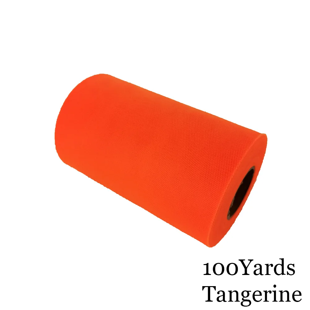Tangerine 15 см, 100 ярдов, фатиновая пачка в рулоне, 6 дюймов, Тюлевая пачка для душа для малышей, сделай сам, для свадебной вечеринки, дня рождения, без шитья, вечерние пачки, декоративные принадлежности - Цвет: Tangerine