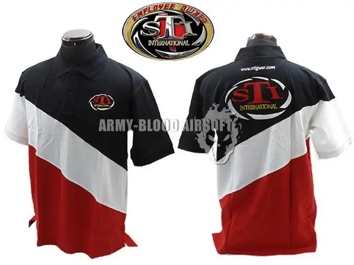RED AND BLACK STI IPSC POLO футболка с коротким рукавом M L XL - Цвет: RED AND BLACK
