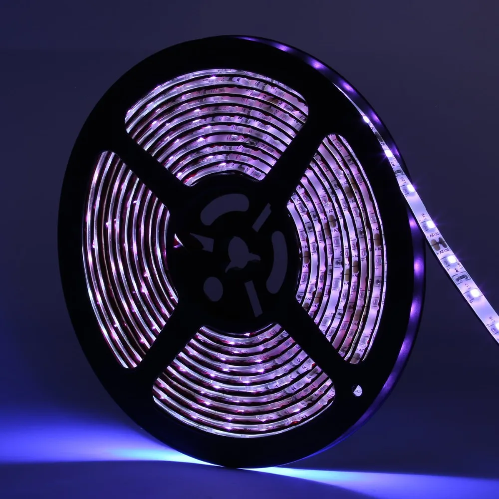 Светодиодная УФ лента 5 м 300 футов с адаптером 12 В 2 А|strip light kit|led strip kituv led |