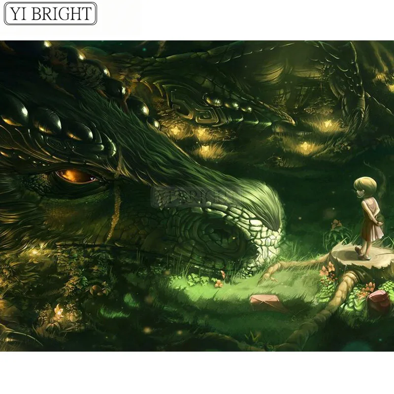 Новинка 5D алмазная вышивка Dragon & Little Girl набор для алмазной живописи стразы