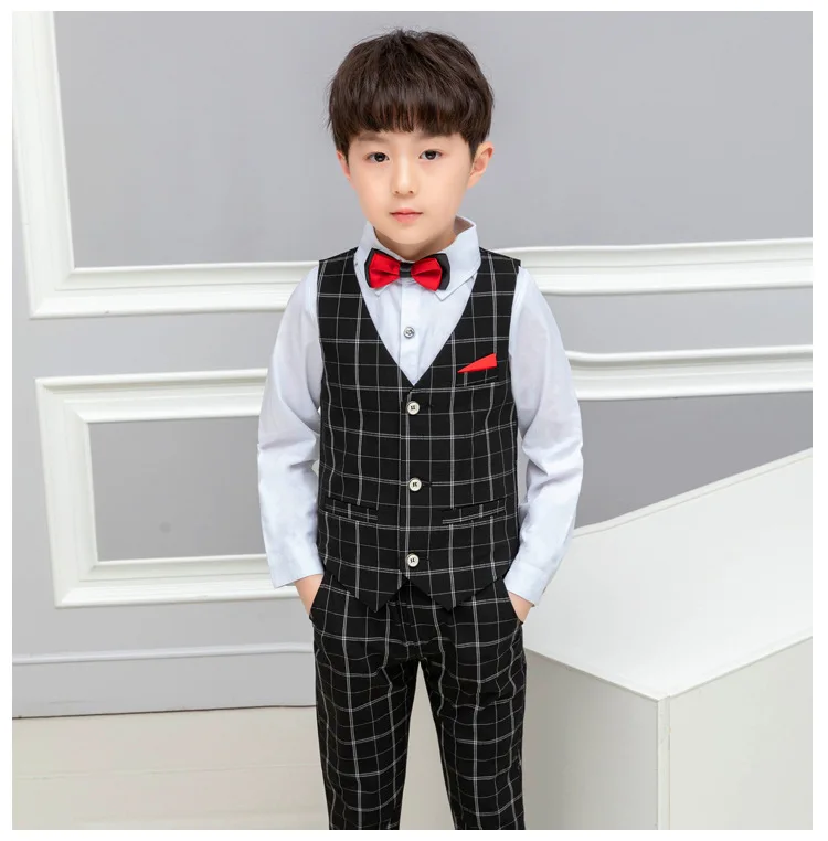 2 шт./комплект школьные костюмы для мальчиков жилет и брюки | Мать ребенок