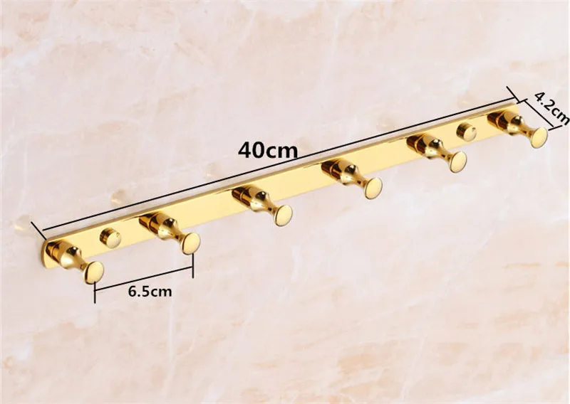 Крючки для халата полная латунь настенная Золотая вешалка одежды крючок ткани