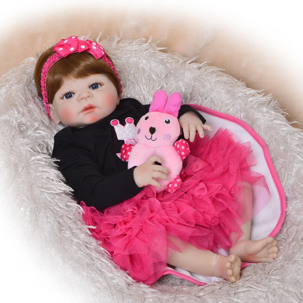 

Real Reborn princess Dolls 23"57cm full body silicone reborn baby girl doll toys gift for child bebe bonecas reborn juguetes