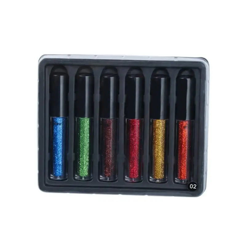 Popfeel Shimmer Тени для век комплект металлической жидкости 6 шт. зеленый золотой