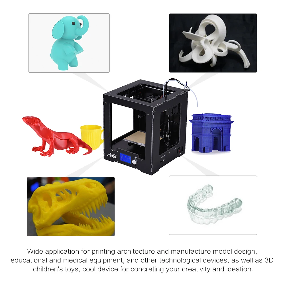 Anet A3-S Собранный настольный 3d принтер алюминиевая пластиковая рама высокоточная полная машина 150*150*150 мм Размер здания