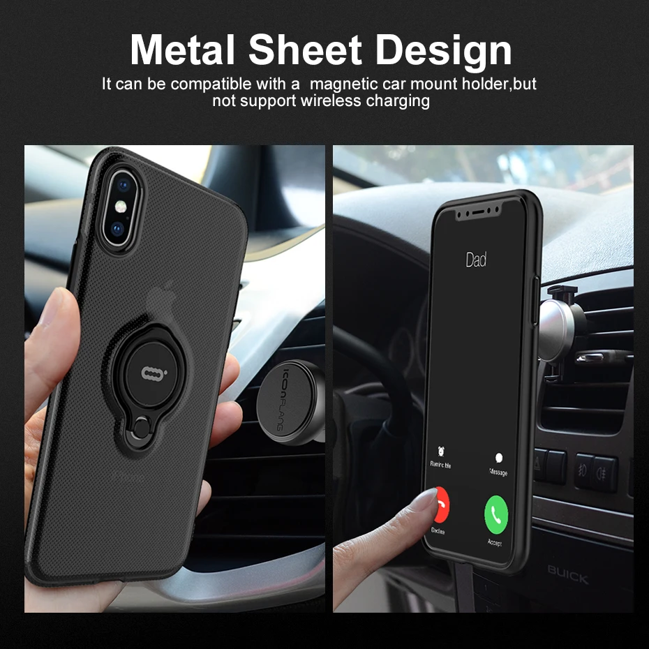 Роскошный Магнитный чехол для iPhone XS Max XR Capinha прозрачное кольцо держатель задняя