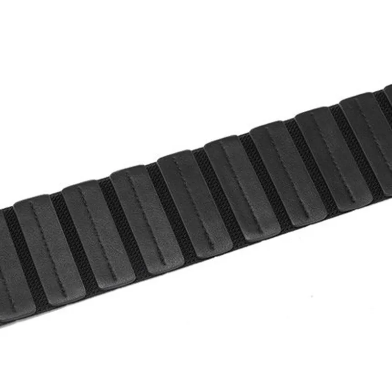 Ремень женский из натуральной кожи эластичный черный ремень воловьей с пряжками