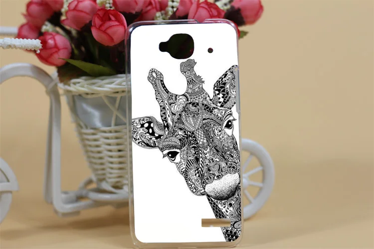 Черная и белая задняя крышка для телефона с рисунком животных хит продаж Alcatel One