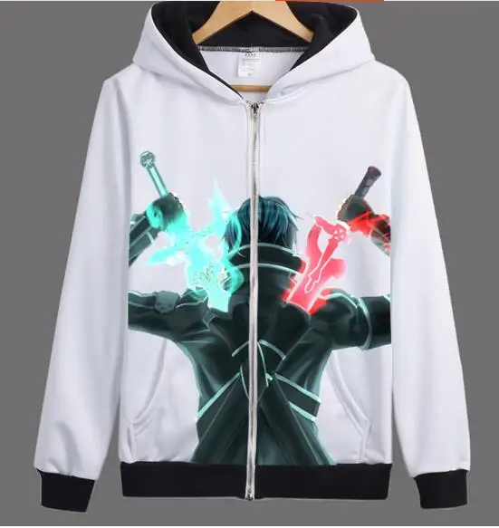 Version E Sword Art Online Кирито Асуна 3D печатных большая картина Осень Толстовка Верхняя одежда, куртка карнавальный костюм - Цвет: Version E