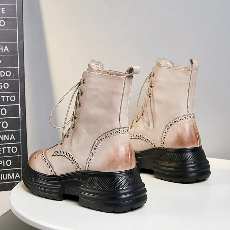 MLJUESE/женские ботильоны из коровьей кожи на шнуровке Короткие Плюшевые