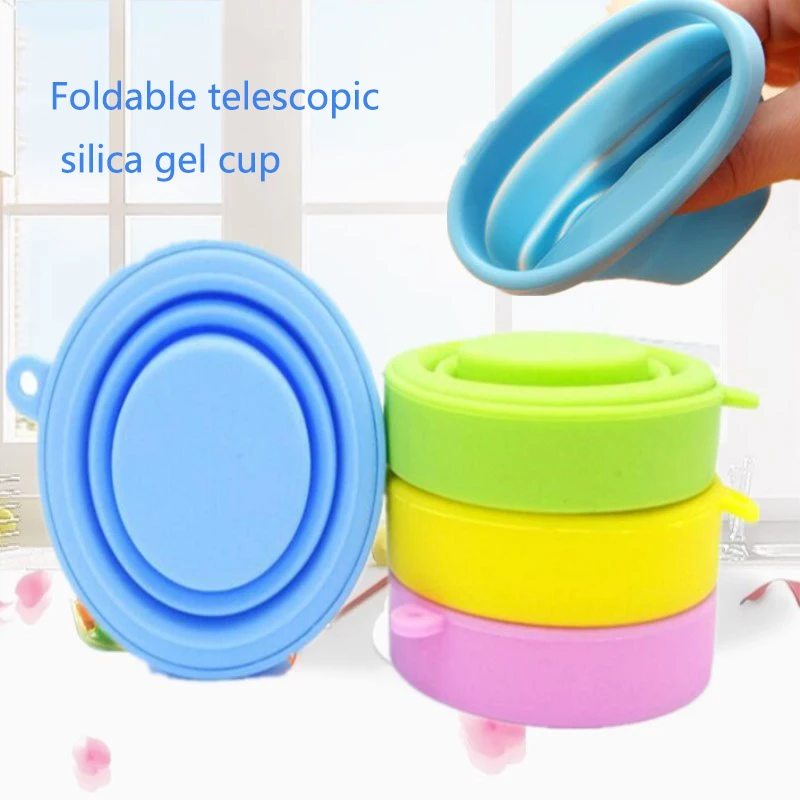 Новая портативная силиконовая Выдвижная складная чашка с крышкой