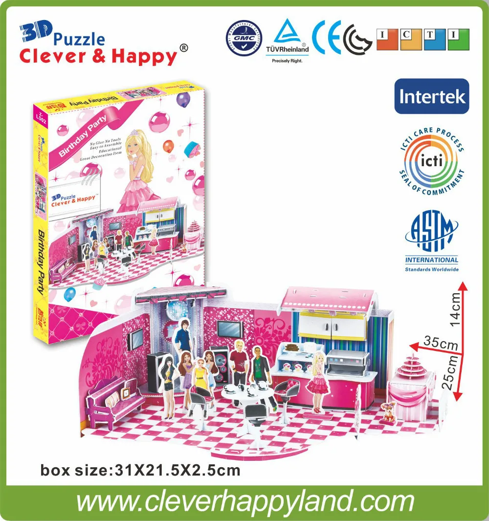 Умная и счастливая земля 3d головоломка модель день рождения Leer бумажная diy