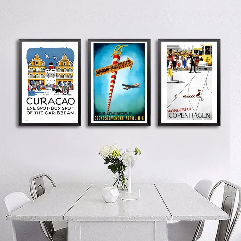 

Curacao Czechoslovakia Denmark Dominican Egypt Vintage Travel Poster