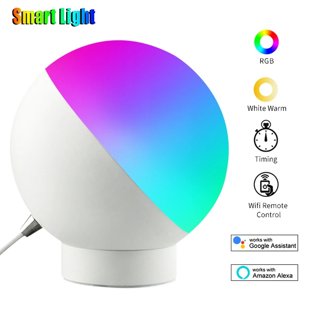 Умная лампа для дома 7 Вт Wifi умный светодиодный светильник работает с Amazon Alexa Google Assistant Ewelink US EU type