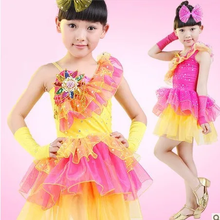 Детское современное танцевальное платье платья для конкурсов бальных танцев