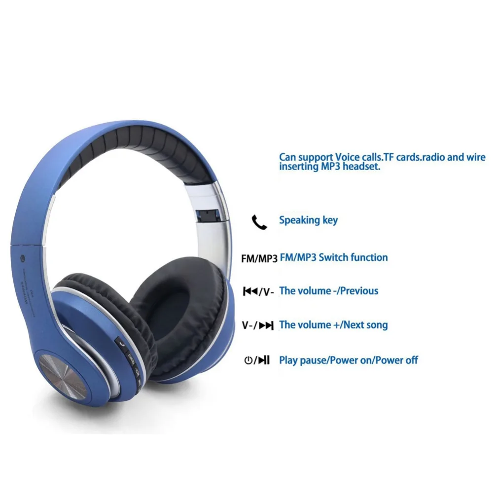 Складные Bluetooth наушники с креплением на голову шумоподавление беспроводная