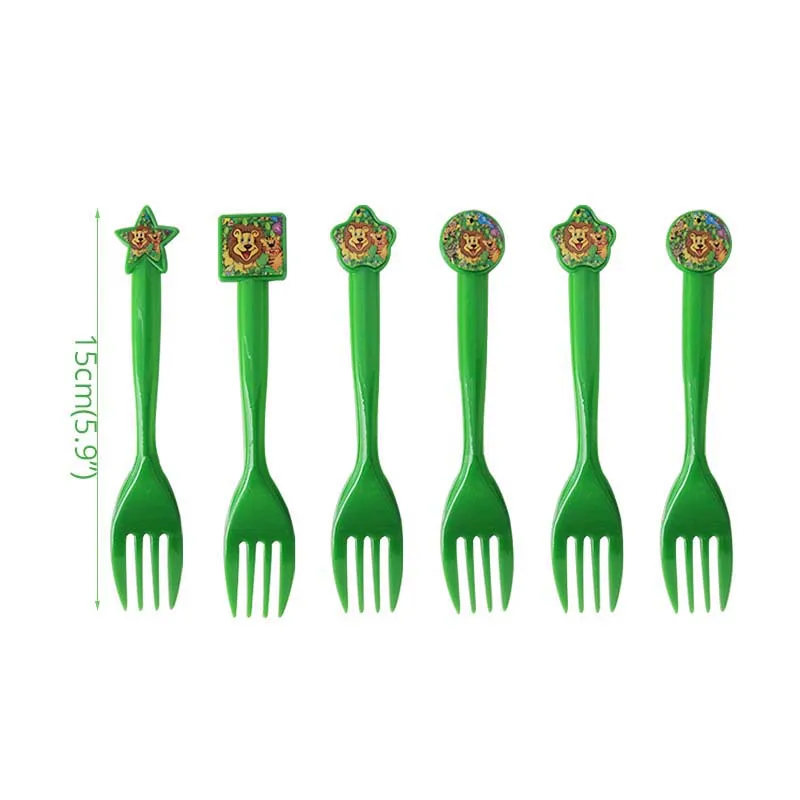 6pcs pork 1 костюм лев Король одноразовая посуда для праздника наборы животных фольги Воздушные шары лес Джунгли/сафари зоо День рождения украшения Дети - Цвет: 6pcs pork
