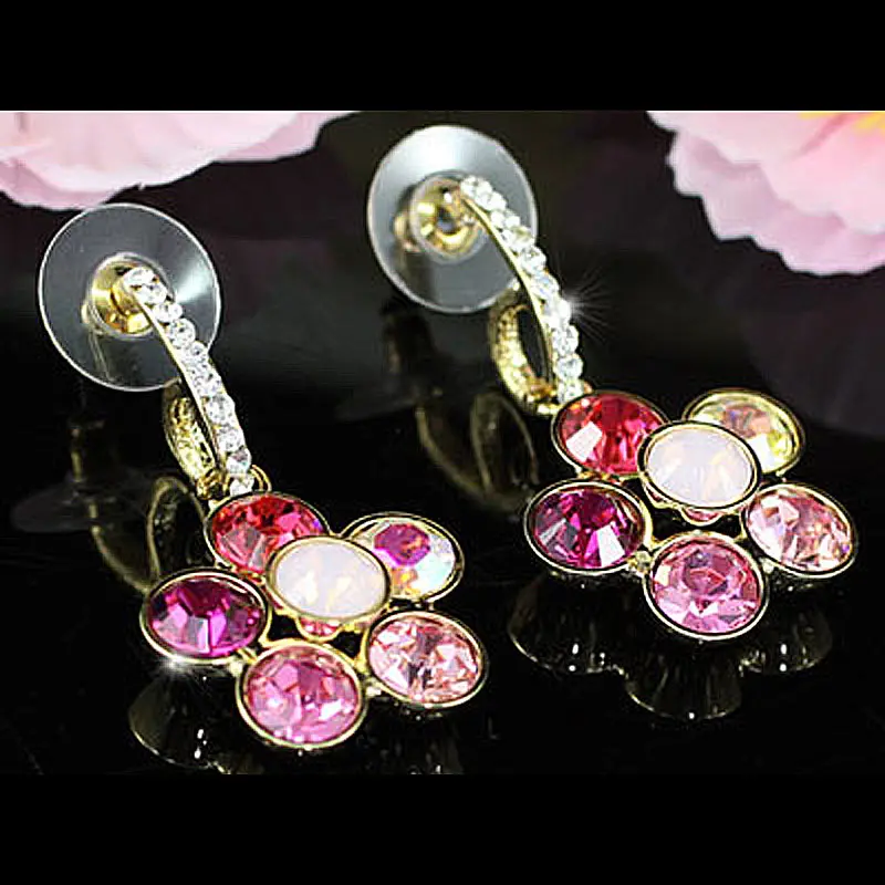 Серьги Подвески с павлиньими звездами разноцветные розовые цветочные серьги