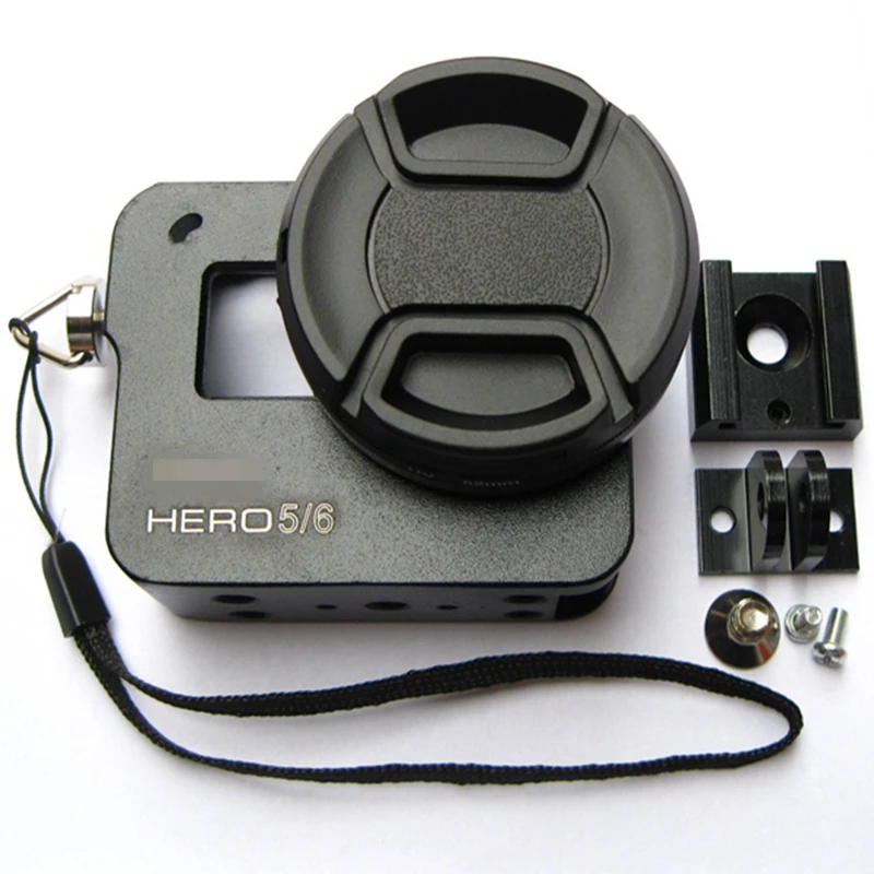 Новый чехол с алюминиевой рамкой + крышка для объектива УФ фильтром Go pro 5