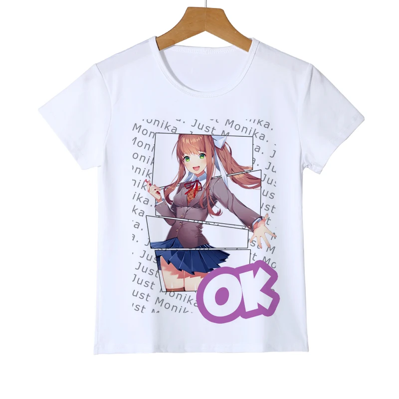 Летняя одежда для мальчиков и девочек детская футболка Just Monika Doki Literature Club