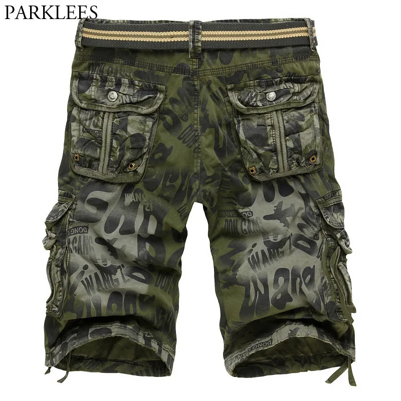 Мужские шорты карго классические камуфляжные хлопковые в стиле милитари летние