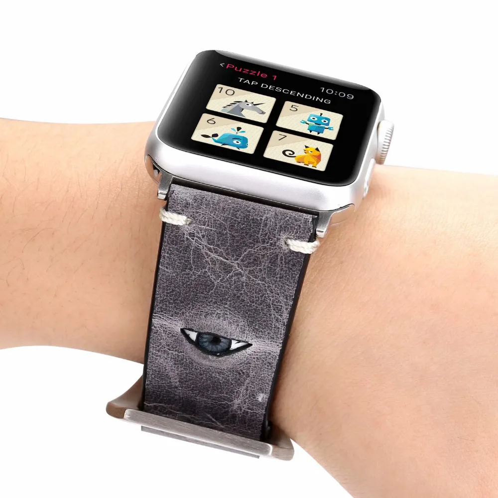 38 мм 42 3D Натуральная Кожа Спорт на открытом воздухе Iwatch браслет ремешок для Apple Watch