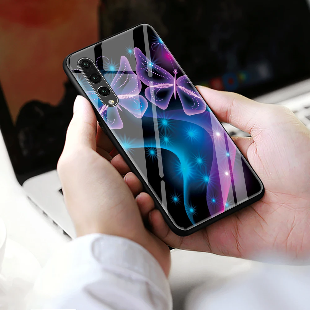 Чехол из витражного стекла для Huawei P20 pro lite мягкий чехол P10 plus mate 10 9 nova 2 honor