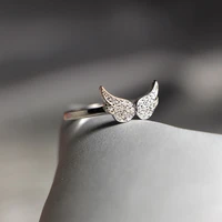 925 rings stylish sweet zircon wing shape ring s925 sterling silver ring for women