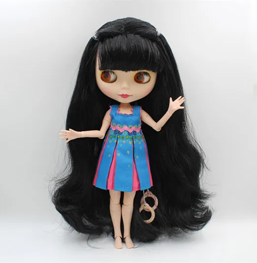 Кукла Blygirl Blyth Обнаженная кукла черные челки куклы могут закрыть глаза матовая