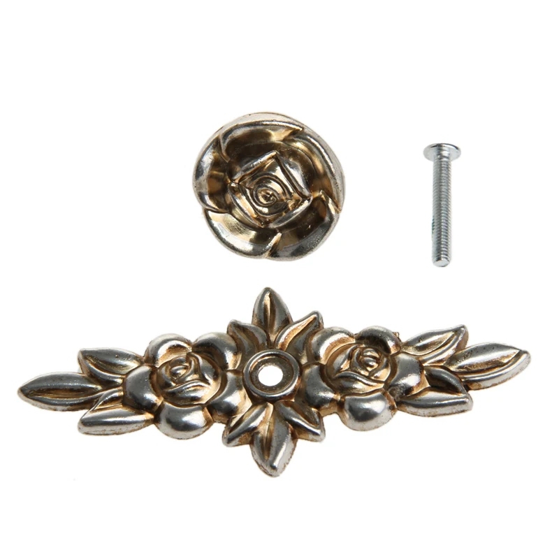 Выдвижная ручка двери Античная золотая в виде розы для шкафа дверной ящик комод