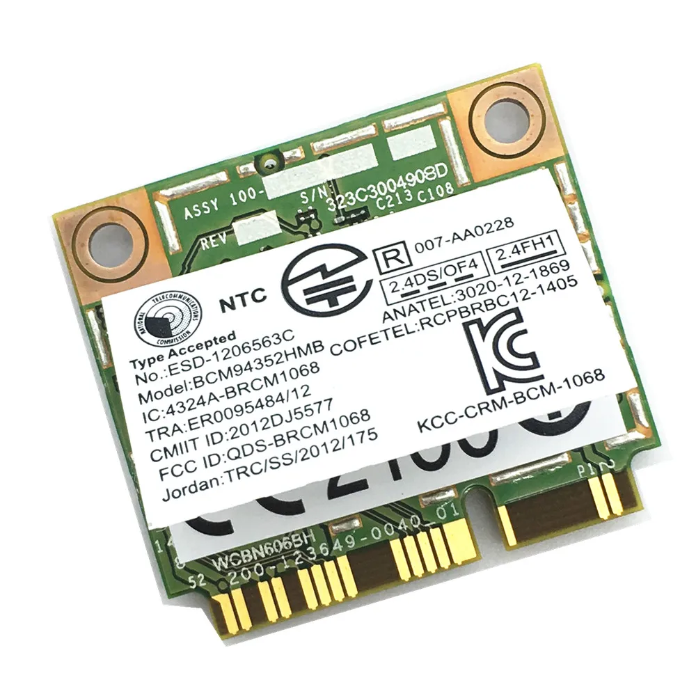 Broadcom 03T8215 BCM94352HMB 802.11ac Двухдиапазонный 2x2 беспроводной AC Wifi + Bluetooth 4 0 867 Мбит/с Mini PCI E