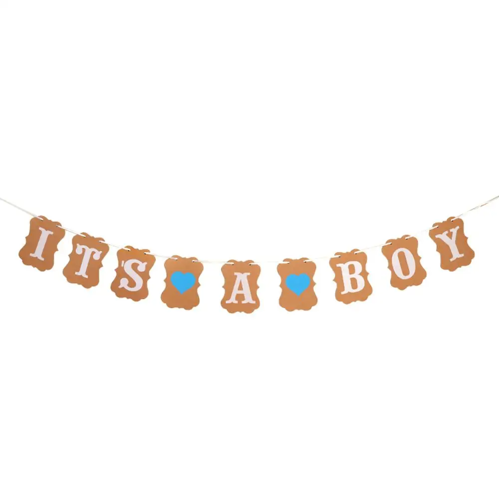 Its a boy banner OurWarm душа ребенка мальчик украшения для девочек для крещения коробка конфет; реквизит для фотокамер; с капюшоном с изображением воздушных шаров Пол раскрыть детская День рождения подарок - Цвет: Its a boy banner