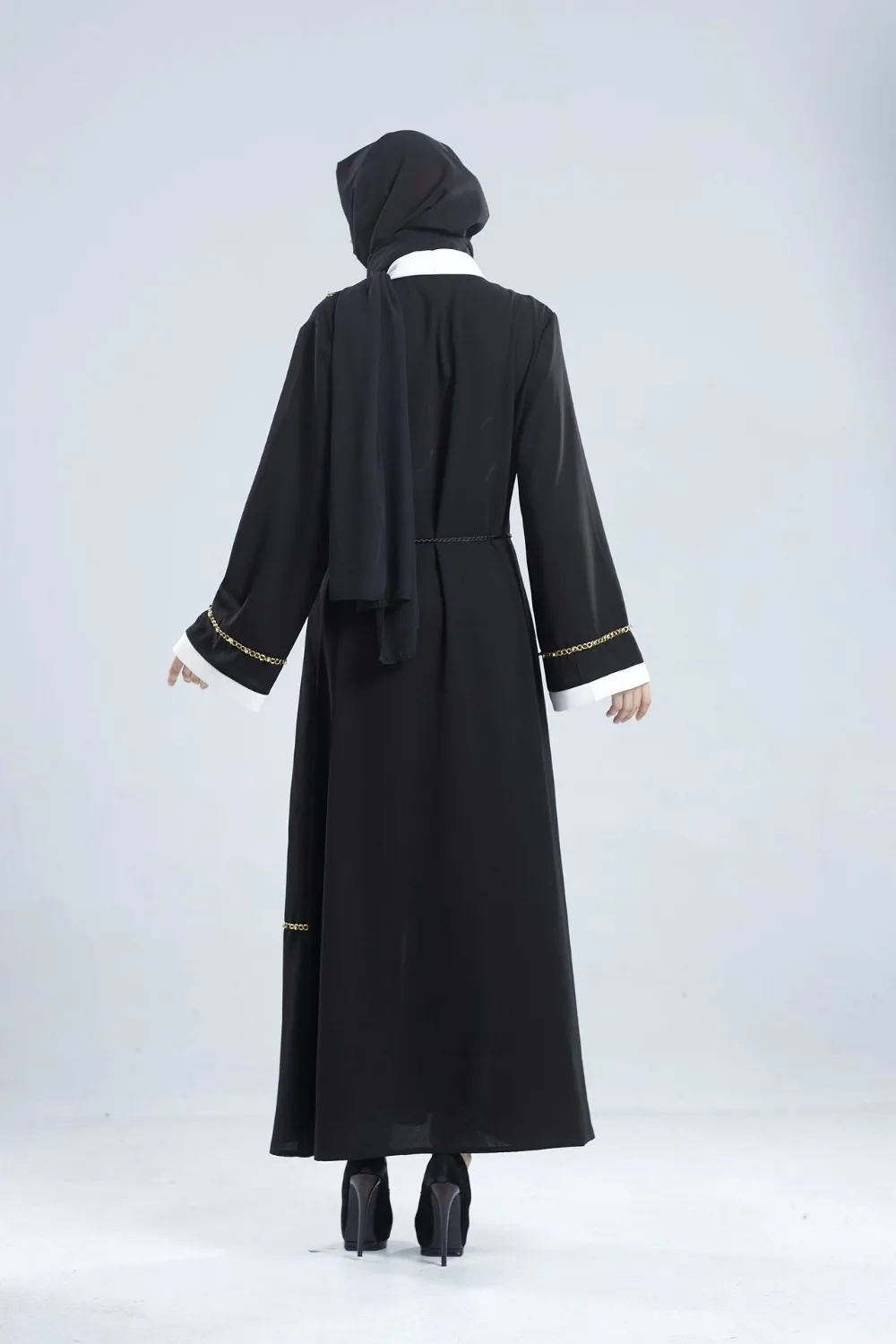 Мусульманская взрослая золотая линия Бисероплетение abaya Арабская Мода Турция